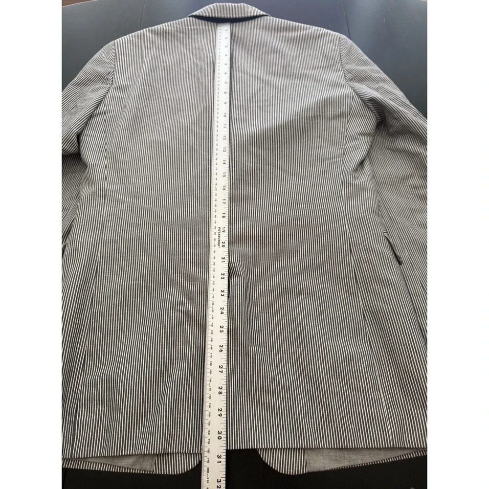 Banana Republic Tailored Fit Blazer Men 40L Striped Cotton Linen 2-Button Jacket